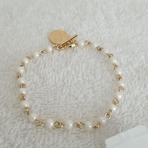 New Ralph Lauren White Pearl Flex Bracelet